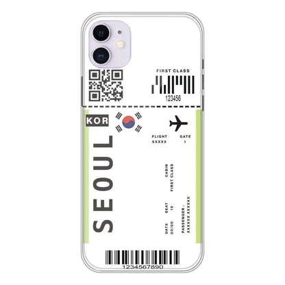 Seoul Ticket - Clear Printed Silicone Case For Apple iPhone 11