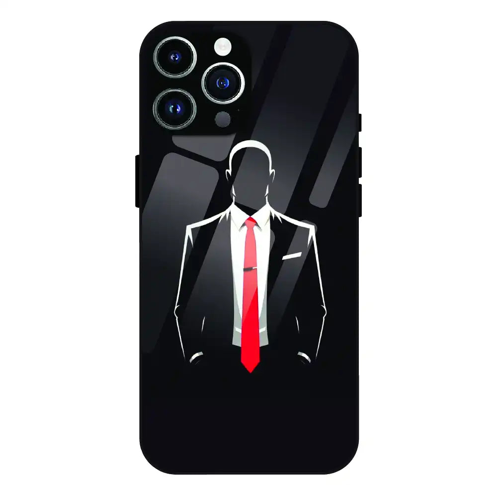 Red Tie Silhouette - Glass Case For Apple iPhone 11 Pro Max