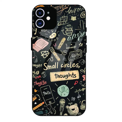 Thought Doodle Noir - Glass Case For Apple iPhone 12