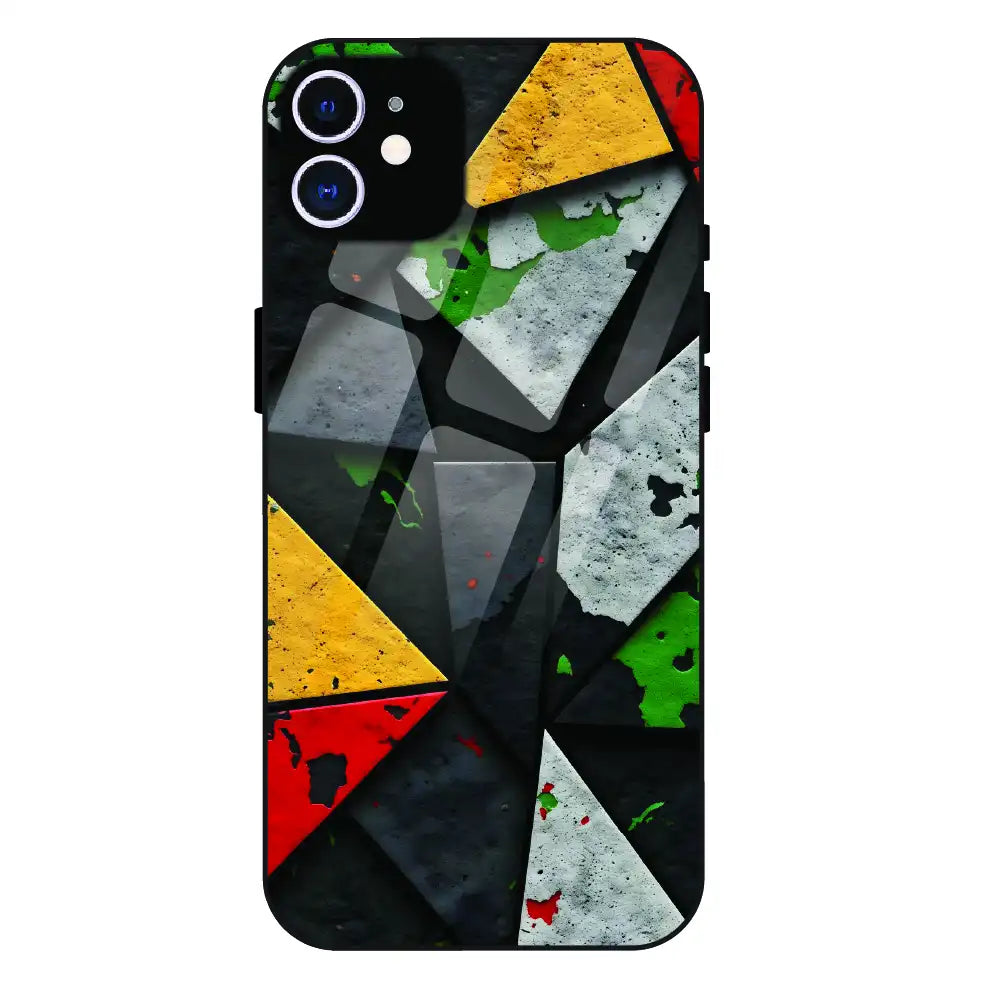 Urban Geometric Color - Glass Case For Apple iPhone 12