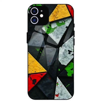 Urban Geometric Color - Glass Case For Apple iPhone 12