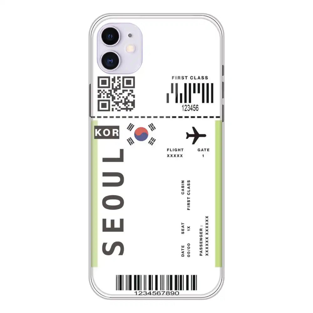 Seoul Ticket - Clear Printed Silicone Case For Apple iPhone 12