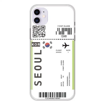Seoul Ticket - Clear Printed Silicone Case For Apple iPhone 12