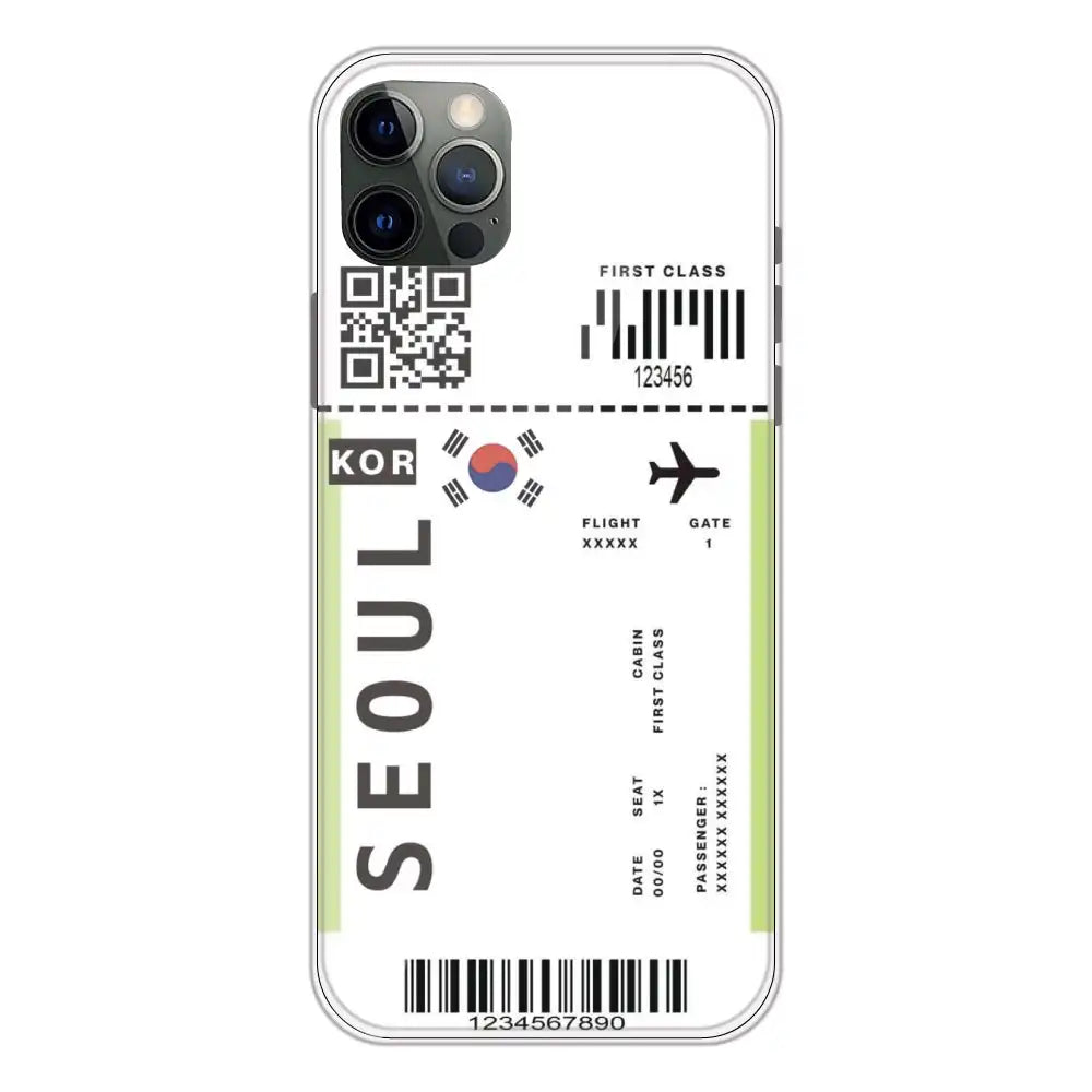 Seoul Ticket - Clear Printed Silicone Case For Apple iPhone 12 Pro
