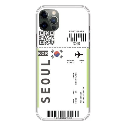 Seoul Ticket - Clear Printed Silicone Case For Apple iPhone 12 Pro
