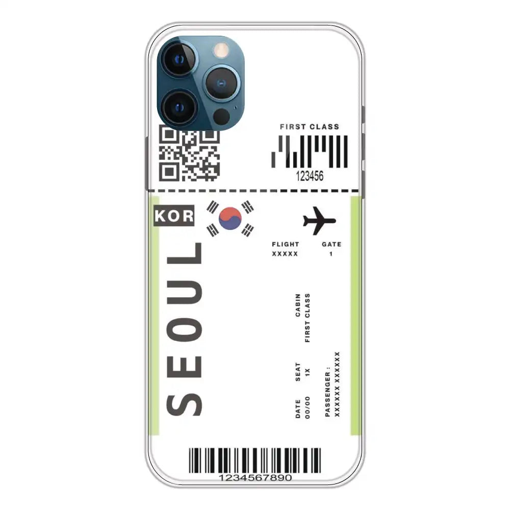 Seoul Ticket - Clear Printed Silicone Case For Apple iPhone 12 Pro Max