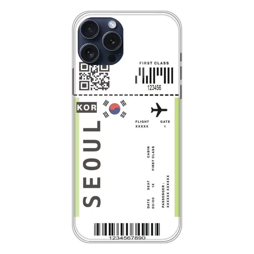Seoul Ticket - Clear Printed Silicone Case For Apple iPhone 13 Pro