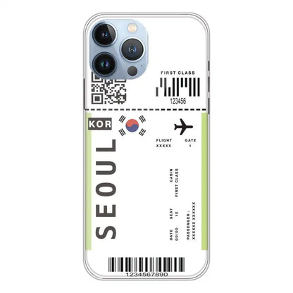Seoul Ticket - Clear Printed Silicone Case For Apple iPhone 13 Pro Max