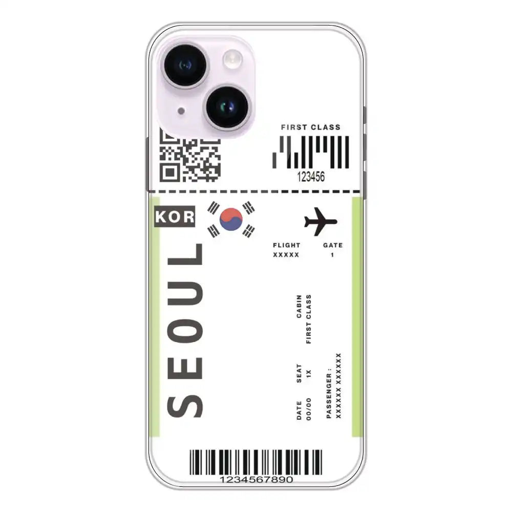 Seoul Ticket - Clear Printed Silicone Case For Apple iPhone 14