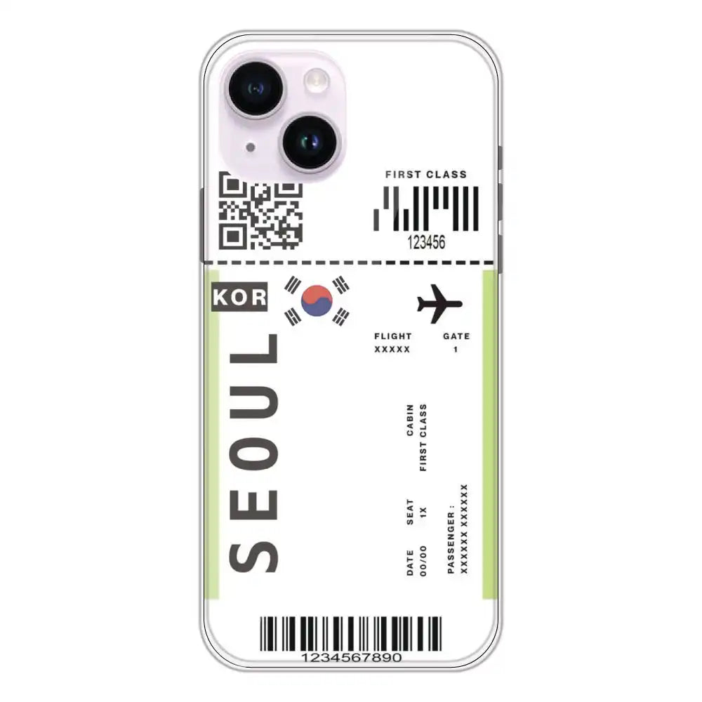 Seoul Ticket - Clear Printed Silicone Case For Apple iPhone 14 Plus