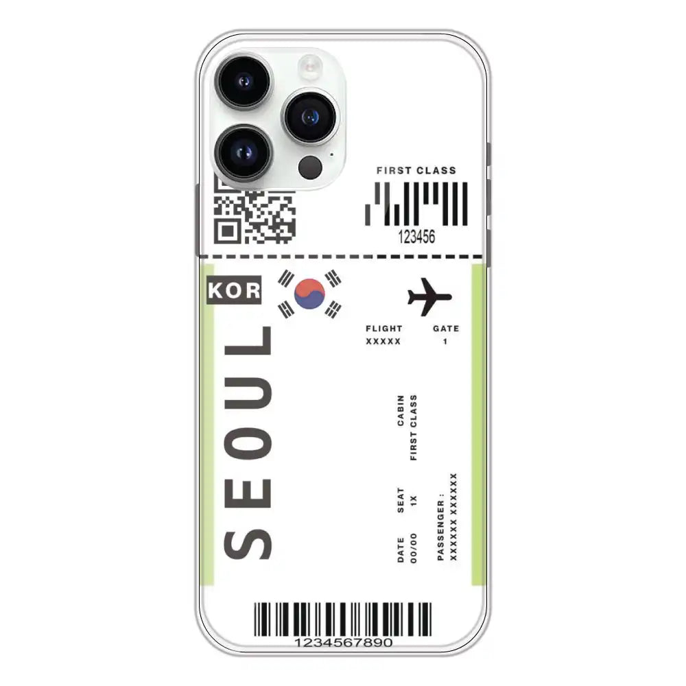 Seoul Ticket - Clear Printed Silicone Case For Apple iPhone 14 Pro
