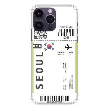 Seoul Ticket - Clear Printed Silicone Case For Apple iPhone 14 Pro Max