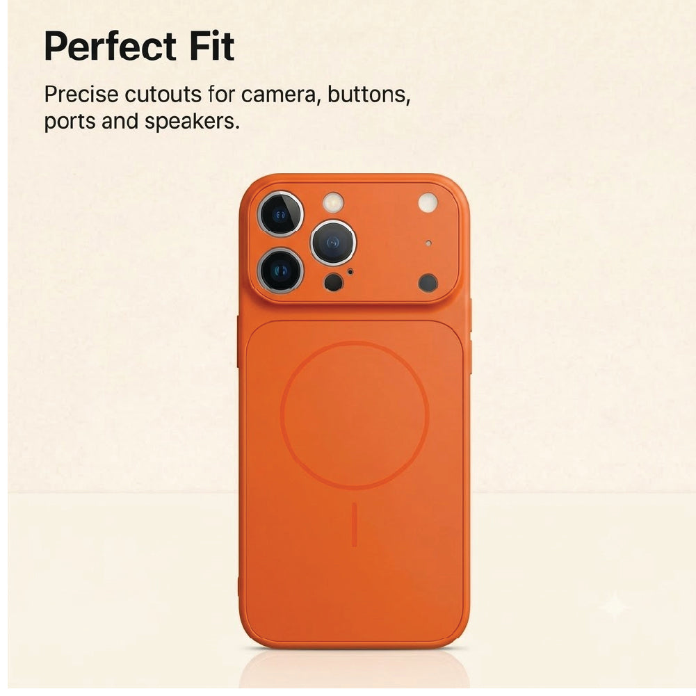 iPhone 15 Pro Max - AG Glass Converter Magsafe Case in Orange - Precise Cutouts for Camera, Buttons & Ports