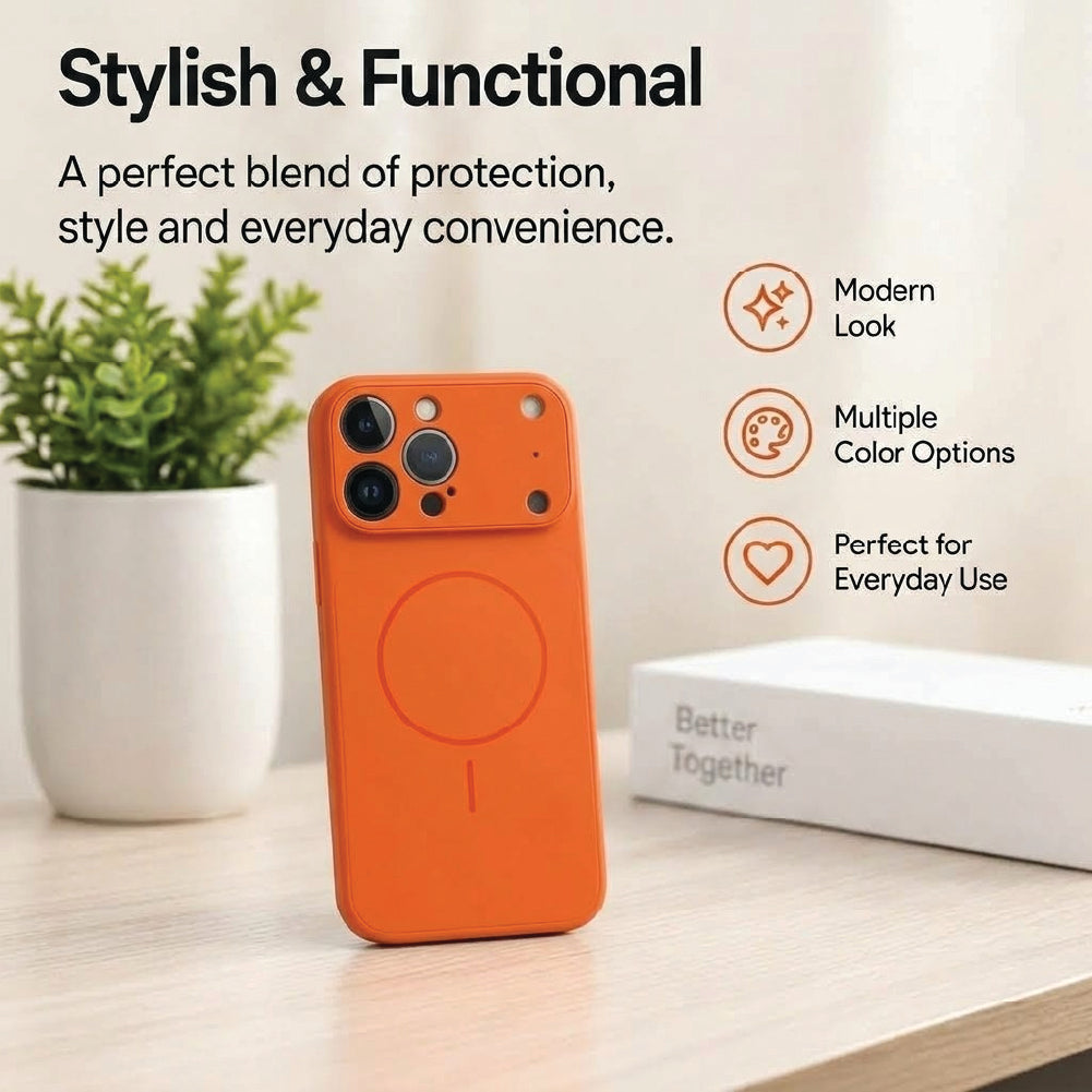iPhone 15 Pro Max - AG Glass Converter Magsafe Case in Orange - Stylish & Functional Design