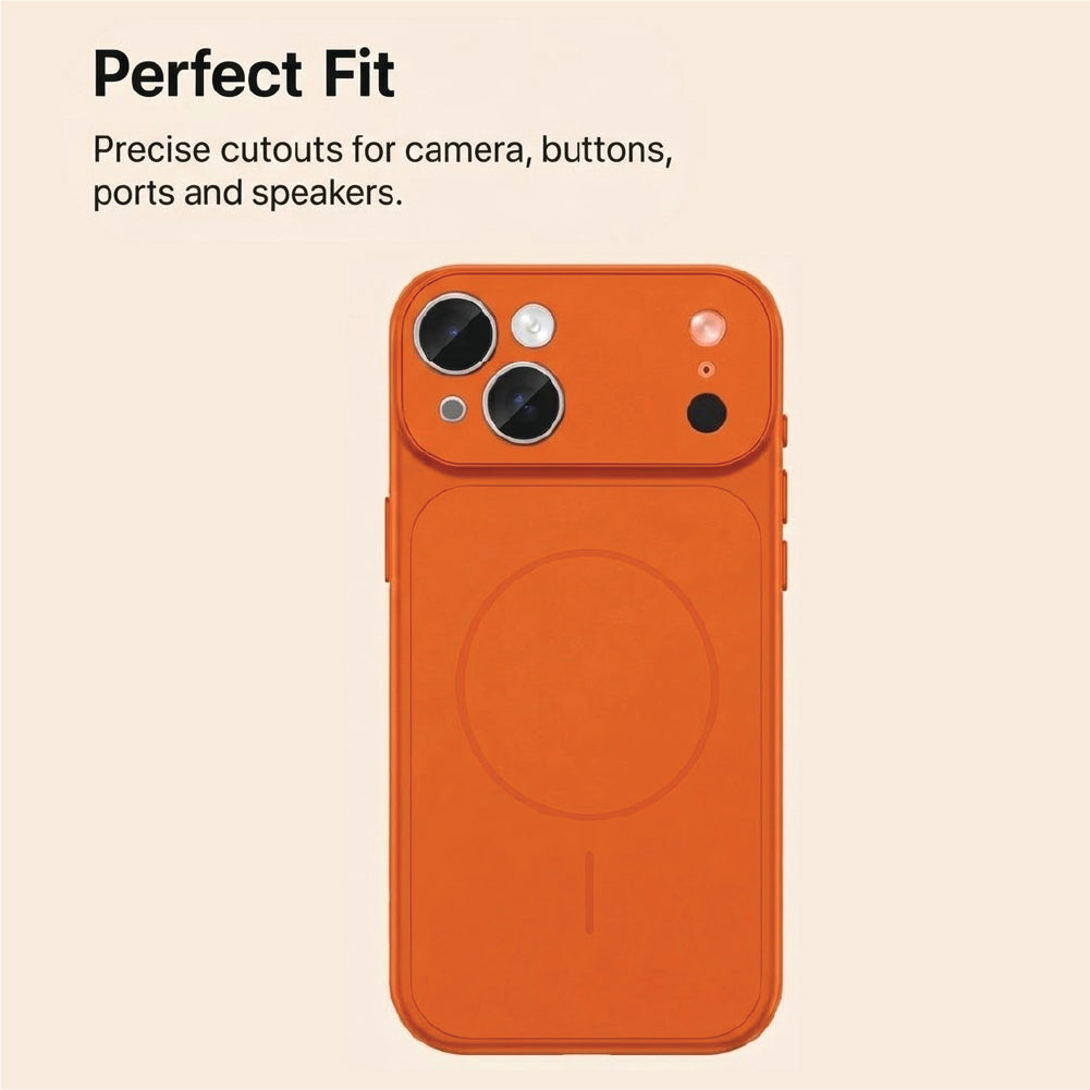 iPhone 15 Plus - AG Glass Converter Magsafe Case in Orange - Precise Cutouts for Camera, Buttons & Ports