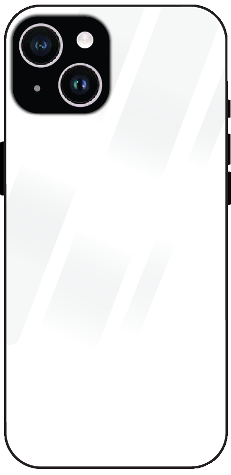 iPhone 15 Plus back cover mockup - customisable tempered glass case