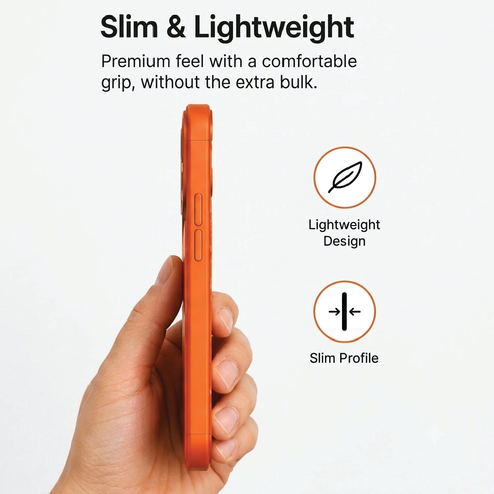 iPhone 16 - AG Glass Converter Magsafe Case in Orange - Slim & Lightweight Profile