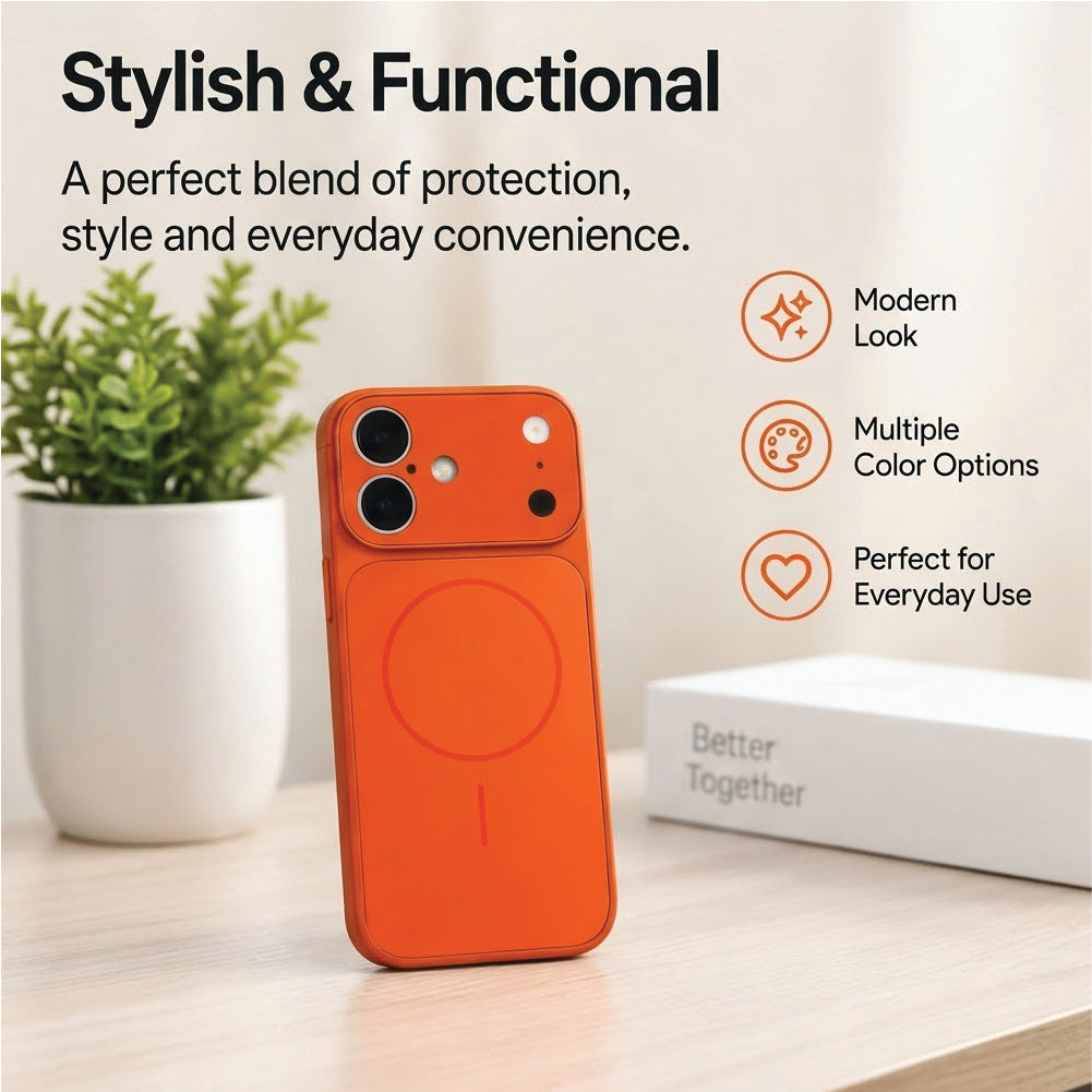 iPhone 16 - AG Glass Converter Magsafe Case in Orange - Stylish & Functional Design