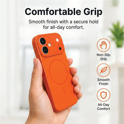 iPhone 16 - AG Glass Converter Magsafe Case in Orange - Comfortable Non-Slip Grip