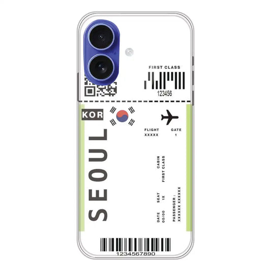 Seoul Ticket - Clear Printed Silicone Case For Apple iPhone 16