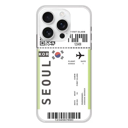 Seoul Ticket - Clear Printed Silicone Case For Apple iPhone 16 Pro