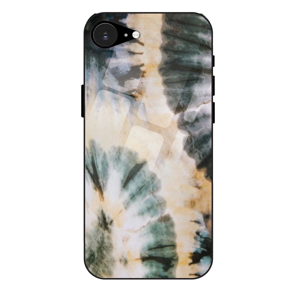 'Black And Gold Tie Dye - Glass Case For Apple iPhone 16e