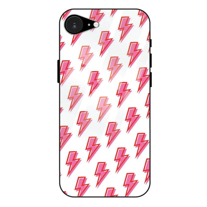 'Pink Lightning Bolts - Glass Case For Apple iPhone 16e