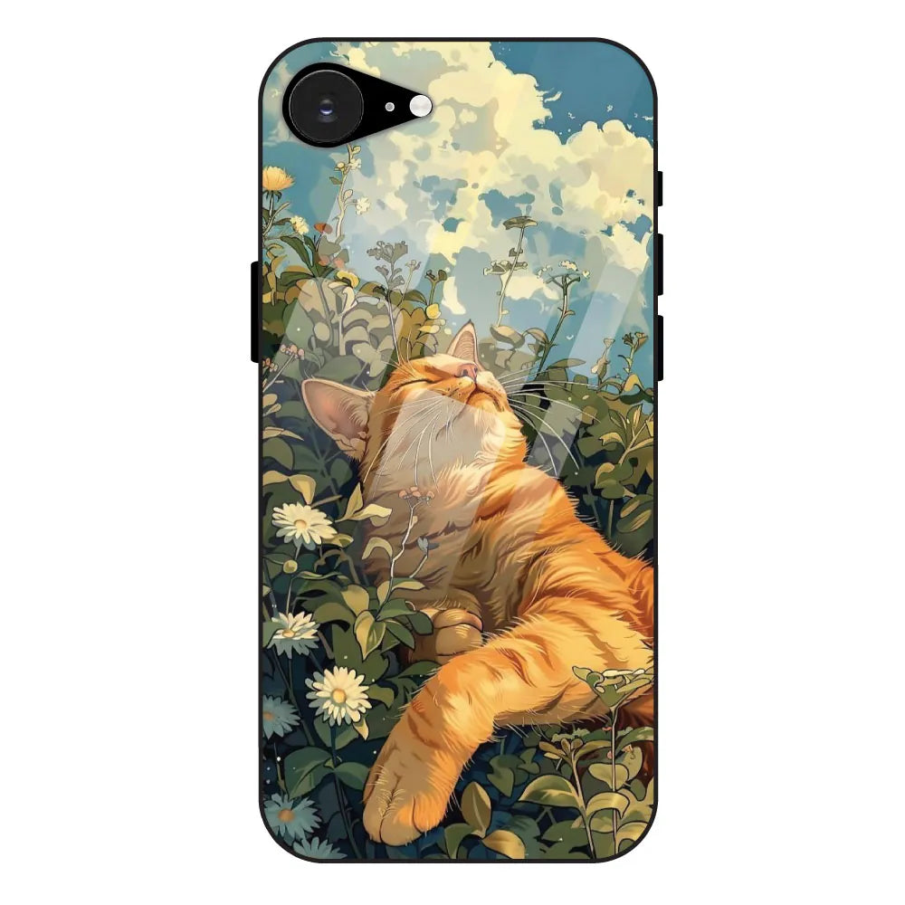 Garfield Sleeping - Glossy Metal Silicone Case For Apple iPhone 16E