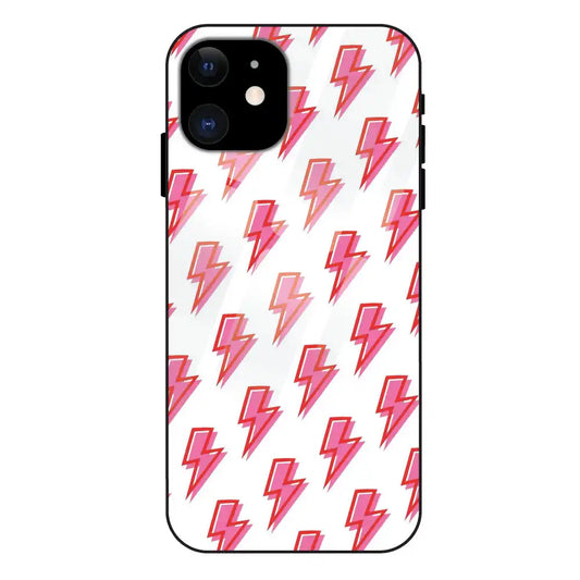 'Pink Lightning Bolts - Glass Case For Apple iPhone 11