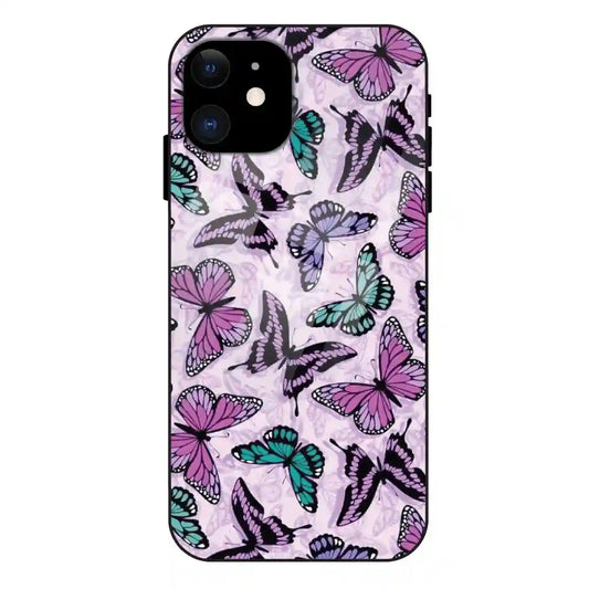 'Purple Butterflies - Glass Case For Apple iPhone 11