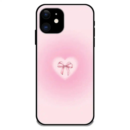 'Pinky Bow - Glossy Metal Silicone Case For Apple iPhone 11