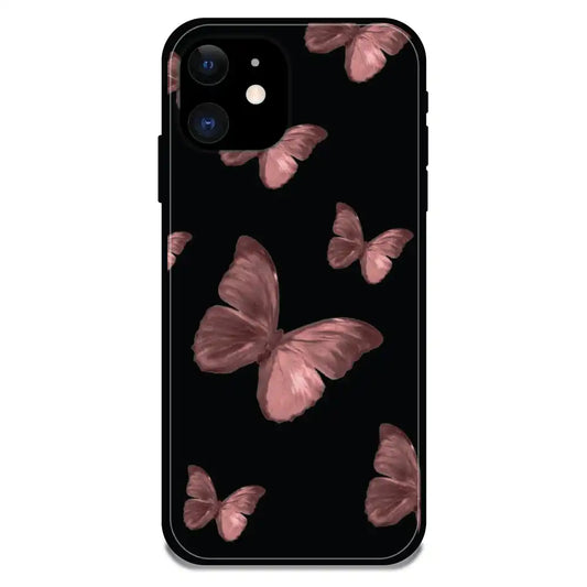 'Pink Butterflies - Glossy Metal Silicone Case For Apple iPhone 11