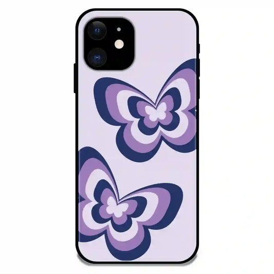 'Blue Butterflies - Glossy Metal Silicone Case For Apple iPhone 11