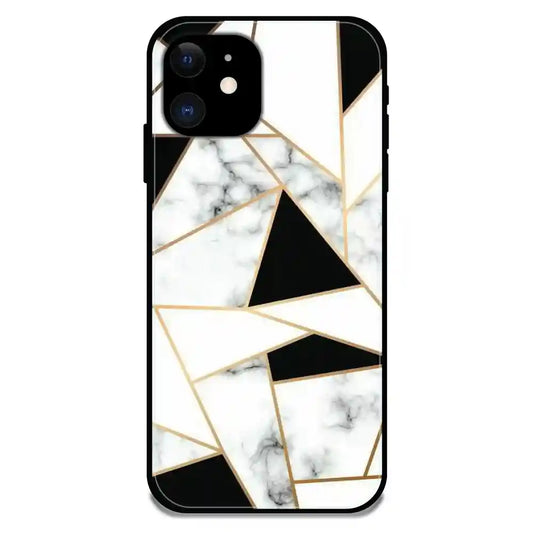 'Modern Marble Geometric - Glossy Metal Silicone Case For Apple iPhone 11