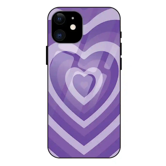'Purple Hearts - Glass Case For Apple iPhone 11