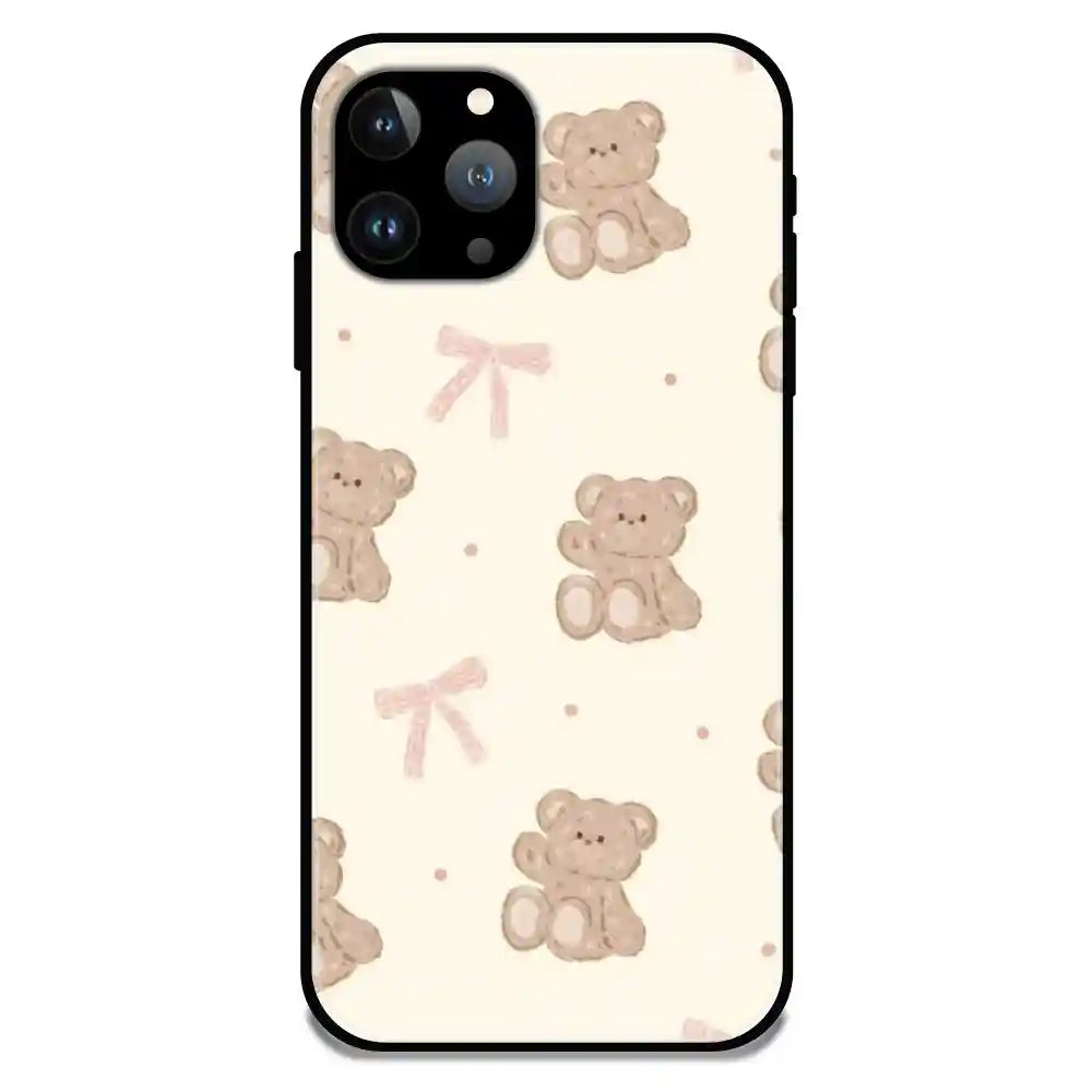 'Bow Teddy - Glossy Metal Silicone Case For Apple iPhone 11 Pro