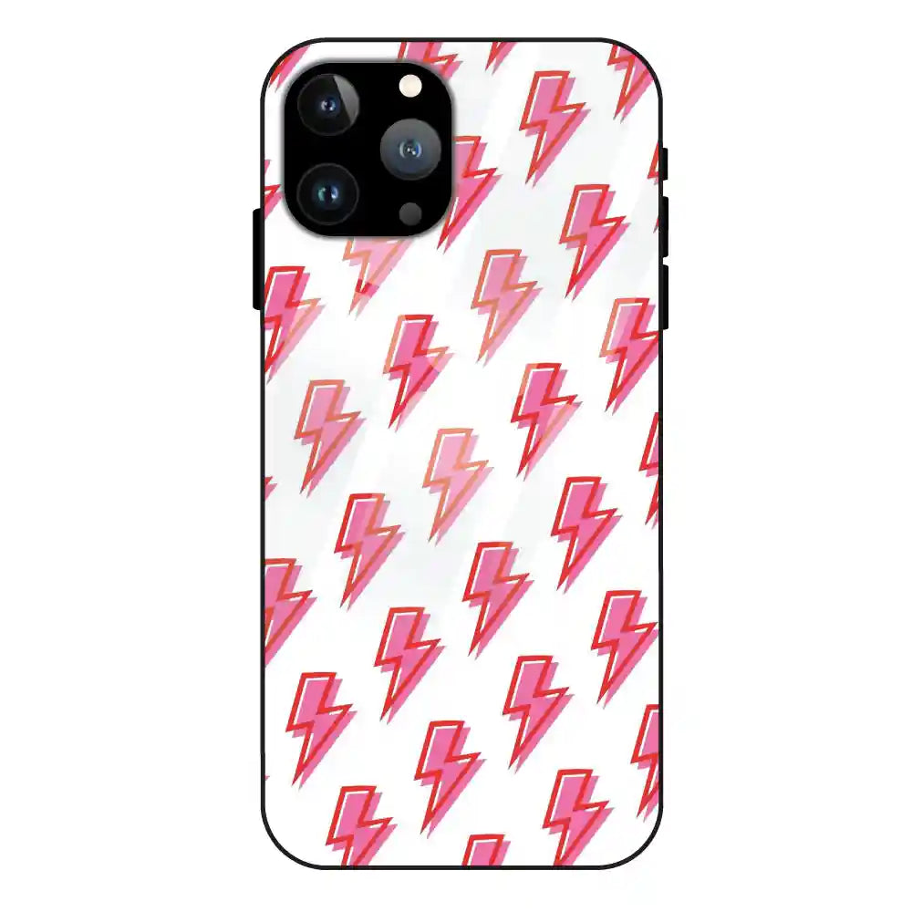 'Pink Lightning Bolts - Glass Case For Apple iPhone 11 Pro