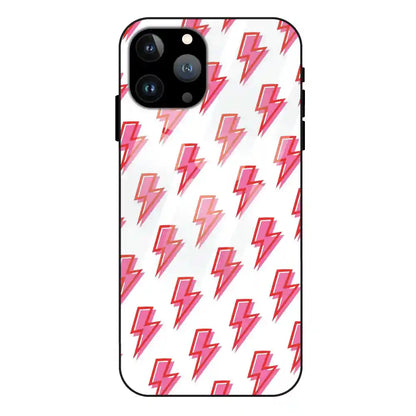 'Pink Lightning Bolts - Glass Case For Apple iPhone 11 Pro