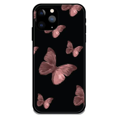 'Pink Butterflies - Glossy Metal Silicone Case For Apple iPhone 11 Pro Max