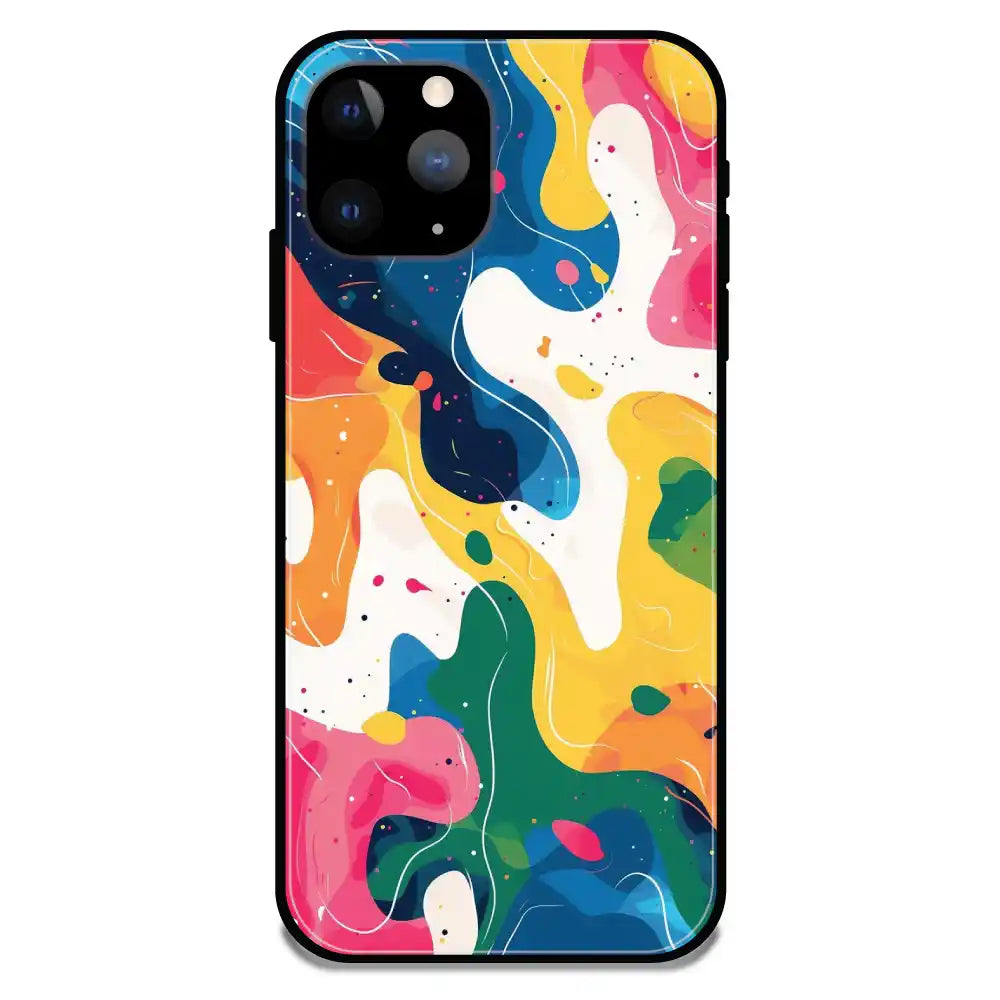 'Color Chaos Abstract - Glossy Metal Silicone Case For Apple iPhone 11 Pro Max