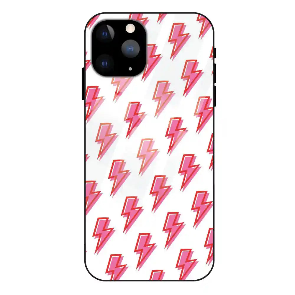 'Pink Lightning Bolts - Glass Case For Apple iPhone 11 Pro Max