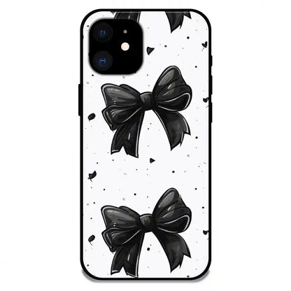 'Polka Dot Bows - Glossy Metal Silicone Case For Apple iPhone 12