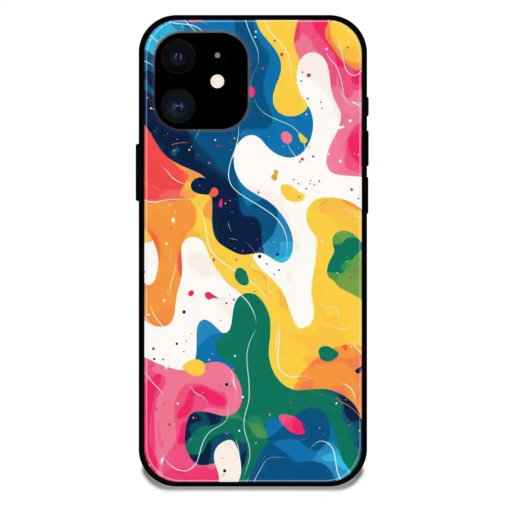 'Color Chaos Abstract - Glossy Metal Silicone Case For Apple iPhone 12
