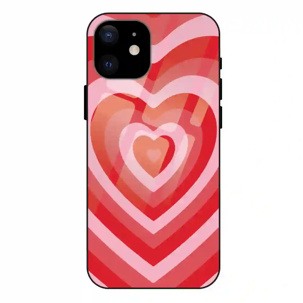 'Red Hearts - Glass Case For Apple iPhone 12 Mini
