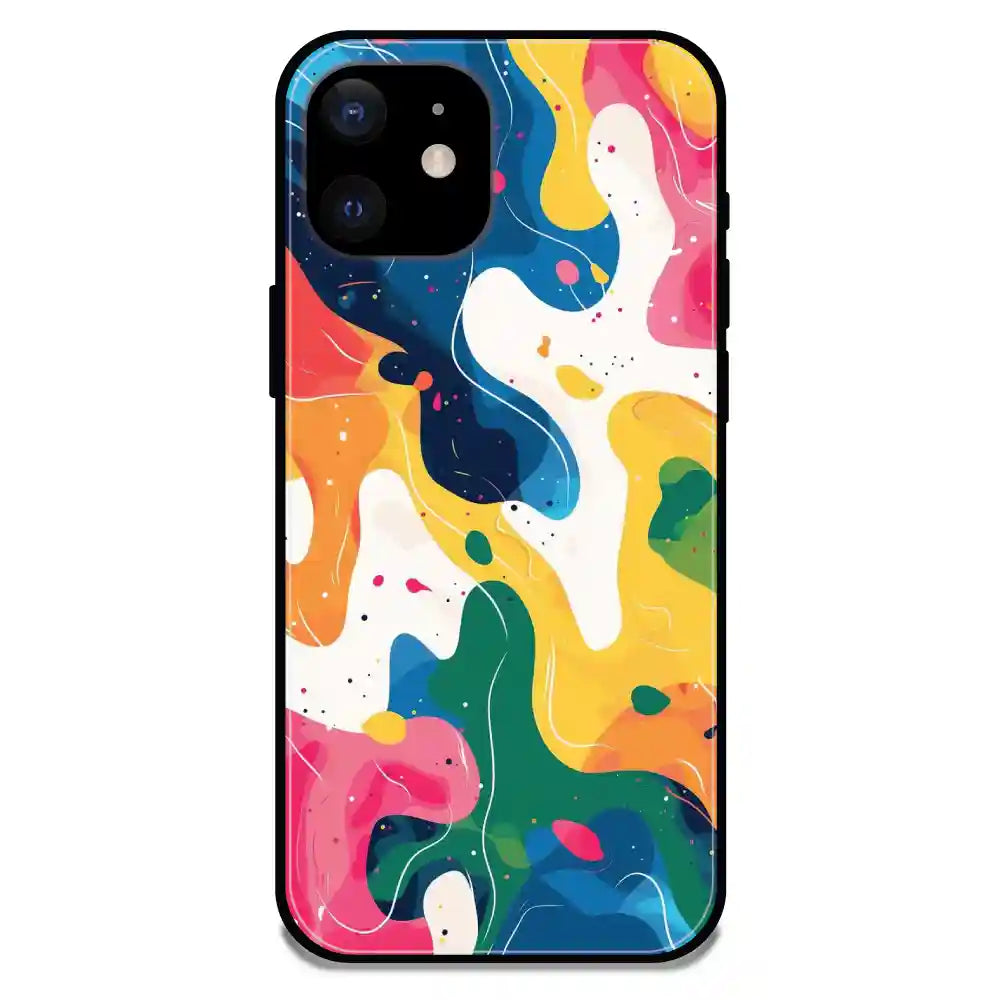 'Color Chaos Abstract - Glossy Metal Silicone Case For Apple iPhone 12 Mini