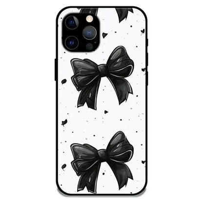 'Polka Dot Bows - Glossy Metal Silicone Case For Apple iPhone 12 Pro
