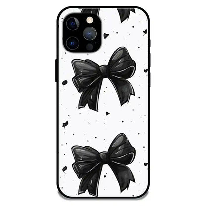 'Polka Dot Bows - Glossy Metal Silicone Case For Apple iPhone 12 Pro Max