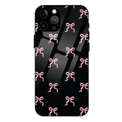 'Pink Bows - Glass Case For Apple iPhone 12 Pro