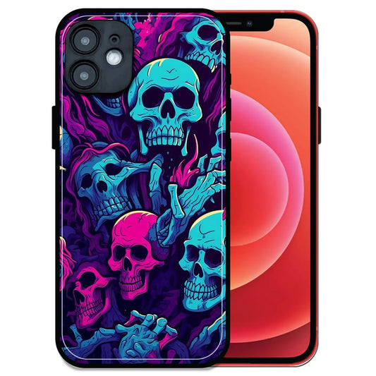 'Skull Glow - Glossy Metal Silicone Case For Apple iPhone 12 Mini