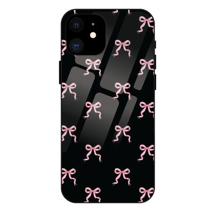 'Pink Bows - Glass Case For Apple iPhone 12